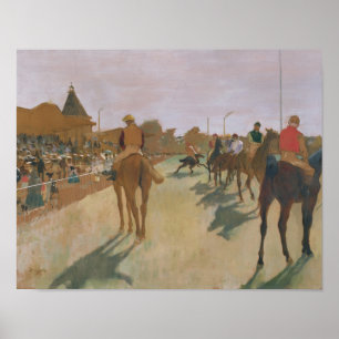 Edgar Degas   Race Horses in front of the Stands Poster