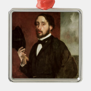 Edgar Degas   Self portrait, c.1862 Metal Tree Decoration