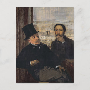 Edgar Degas   Self Portrait w Evariste de Valernes Postcard