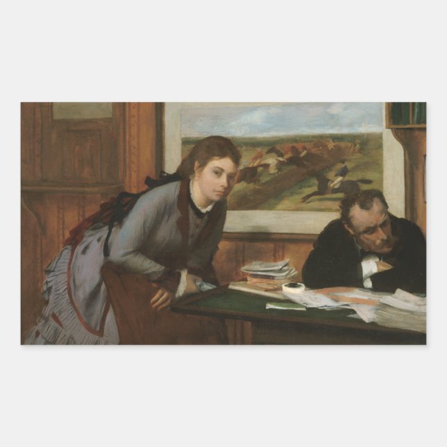 Edgar Degas - Sulking Rectangular Sticker (Front)