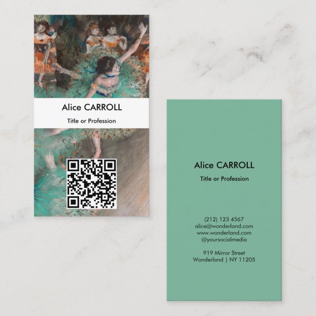 Edgar Degas - Swaying Dancer - QR Code Business Card (Front/Back)
