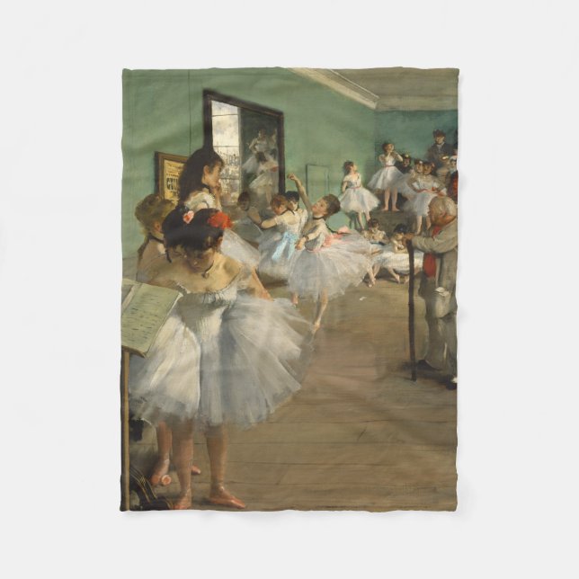 Edgar Degas-The dance class 1874 Fleece Blanket (Front)