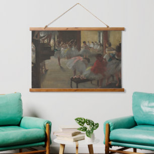 Edgar Degas The Dance Class Ballet Art Wood Wall Hanging Tapestry