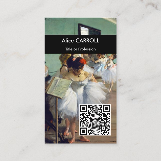 Edgar Degas - The Dance Class - QR Code Business Card (Front)