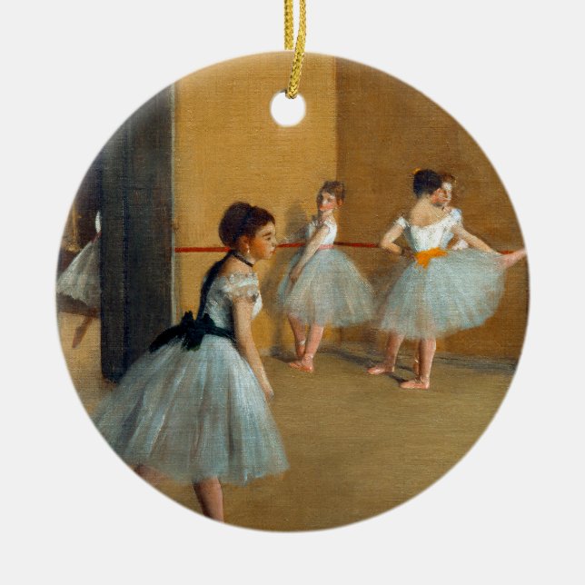 Edgar Degas The Dance Foyer at the Opera Ceramic Tree Decoration (Front)