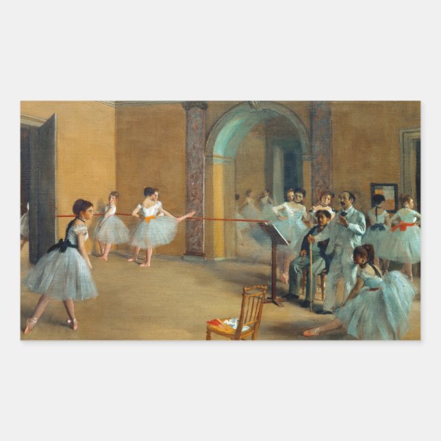 Edgar Degas The Dance Foyer at the Opera Rectangular Sticker (Front)
