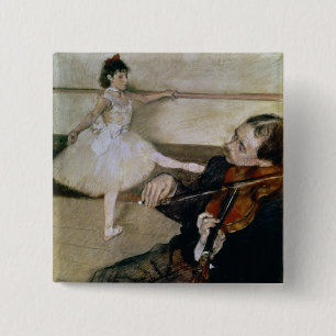 Edgar Degas The Dance Lesson, c.1879 15 Cm Square Badge