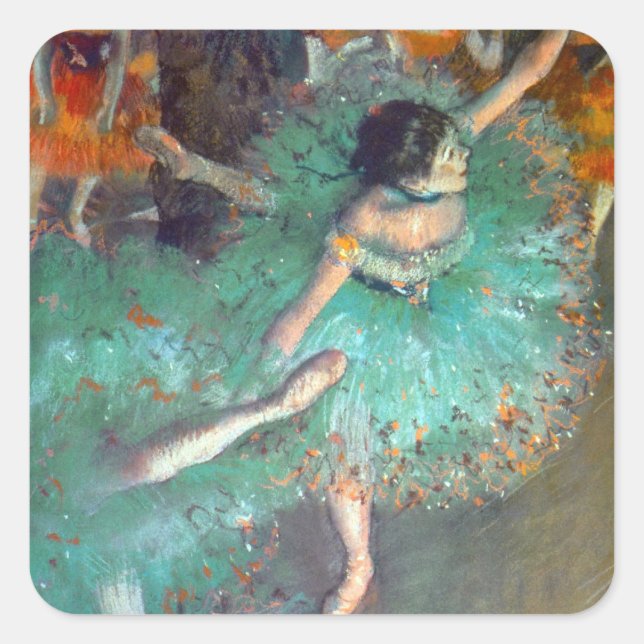 Edgar Degas - The Green Dancers - Ballet Dance Square Sticker (Front)