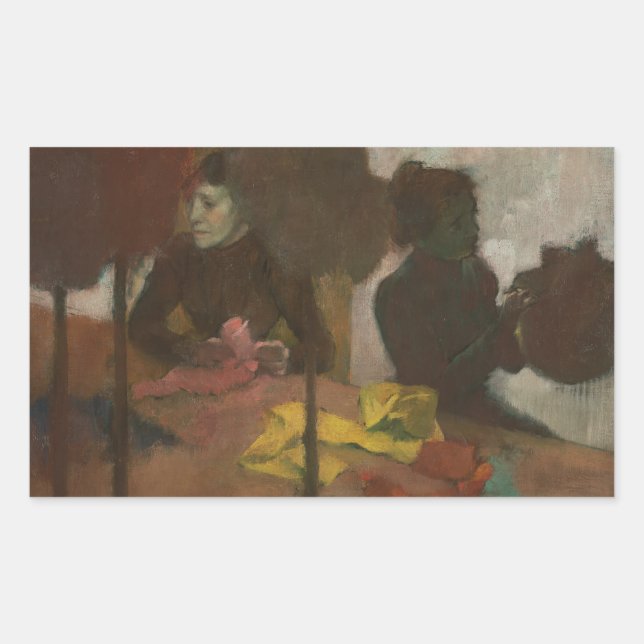 Edgar Degas - The Milliners Rectangular Sticker (Front)
