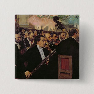 Edgar Degas   The Opera Orchestra, c.1870 15 Cm Square Badge