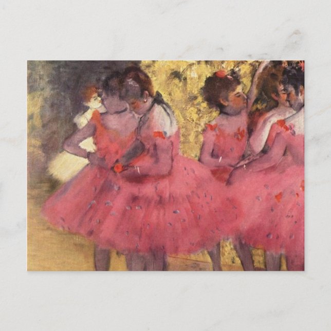 Edgar Degas The Pink Dancers Postcard (Front)