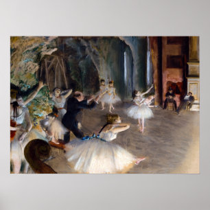 Edgar Degas - The Rehearsal of the Ballet Onstage Poster