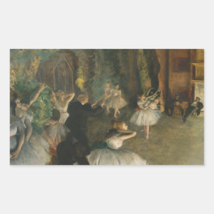 Edgar Degas - The Rehearsal of the Ballet Onstage Rectangular Sticker