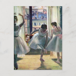 Edgar Degas - Three dancers in a practice room Postcard