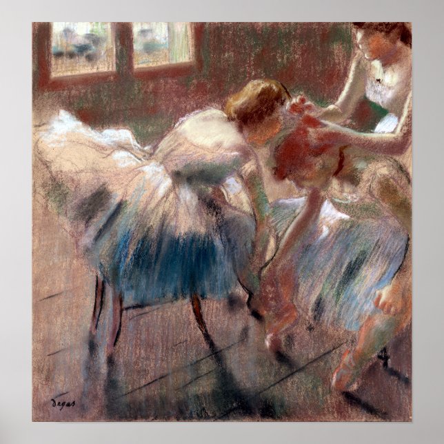 Edgar Degas Three Dancers Preparing for Class Poster (Front)