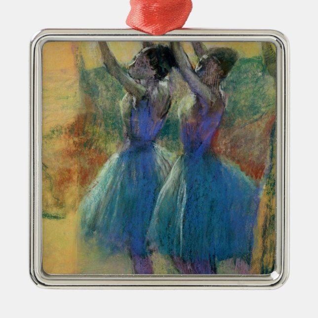Edgar Degas | Two Blue Dancers Metal Tree Decoration (Front)