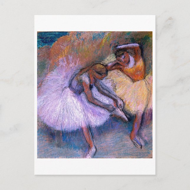 Edgar Degas - Two Dancers 1898 Ballet Pastel dance Postcard (Front)