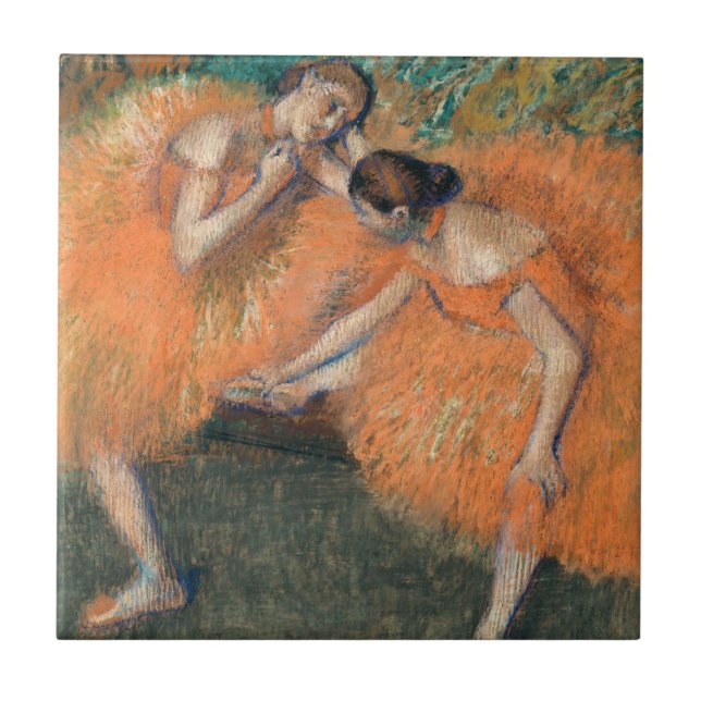Edgar Degas Two Dancers, amber Tile (Front)