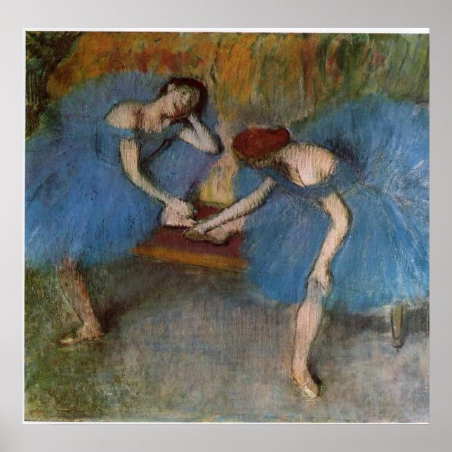 Edgar Degas - Two Dancers Blue Tutu Redhead Dancer Poster (Front)