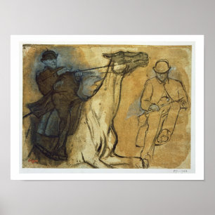 Edgar Degas   Two studies of riders  Poster