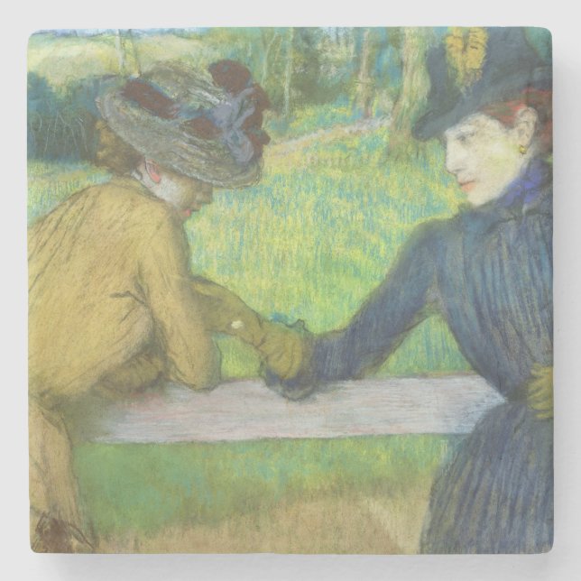 Edgar Degas | Two women leaning on a gate Stone Coaster (Front)