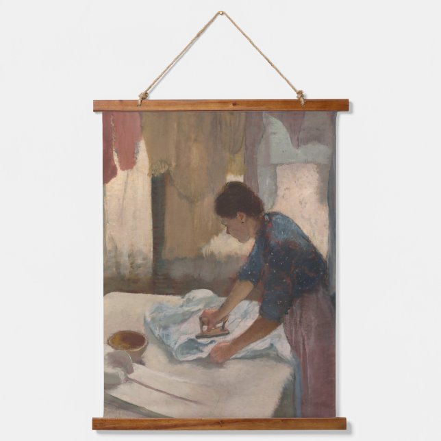 Edgar Degas Woman Ironing Laundry Room Art Wood Hanging Tapestry (Front)