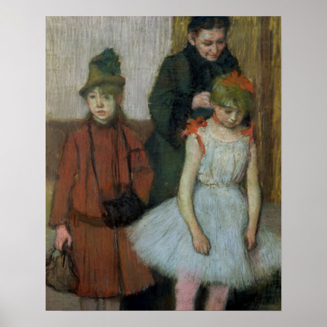 Edgar Degas | Woman with two little girls Poster (Front)