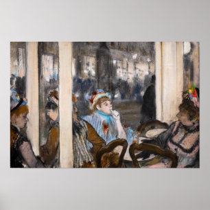 Edgar Degas - Women on a Cafe Terrace in Evening Poster