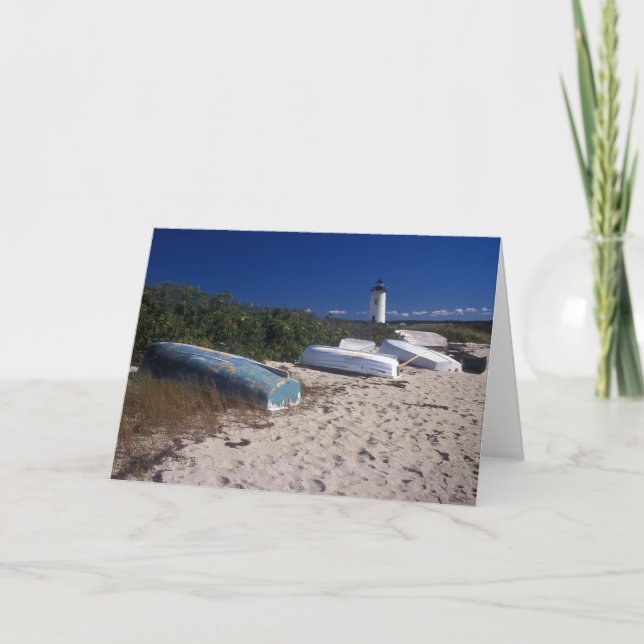 Edgartown Lighthouse and Boats Card (Front)
