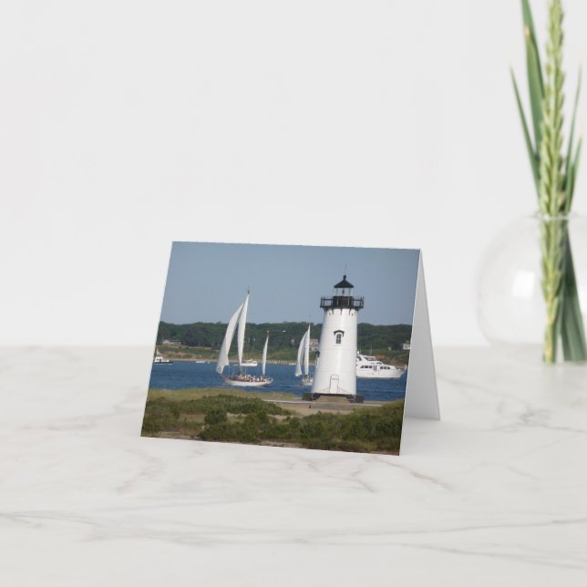 Edgartown Lighthouse at Martha's Vineyard Card (Front)