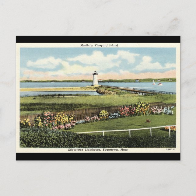 Edgartown Lighthouse Martha's Vineyard c1925 Postcard (Front)