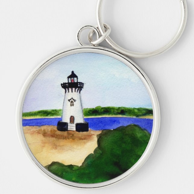 Edgartown Lighthouse Martha's Vineyard Keychain (Front)