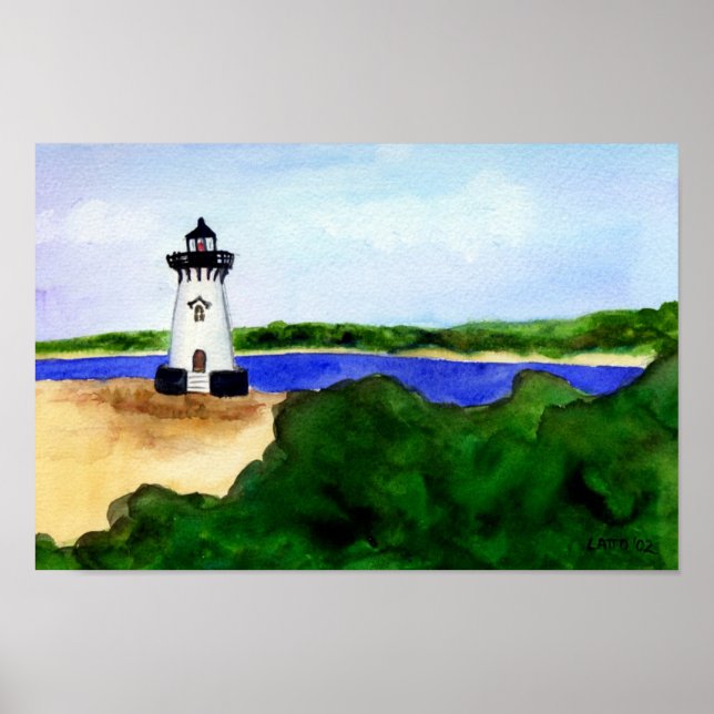 Edgartown Lighthouse Poster-Martha's Vineyard Poster (Front)