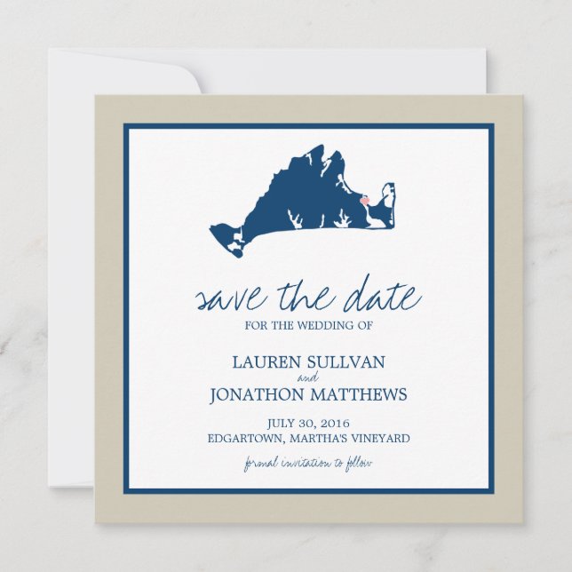 Edgartown Martha's Vineyard Wedding Save the Date (Front)