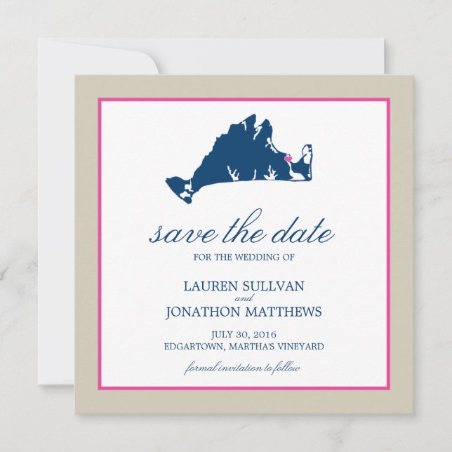 Edgartown Martha's Vineyard Wedding Save the Date (Front)