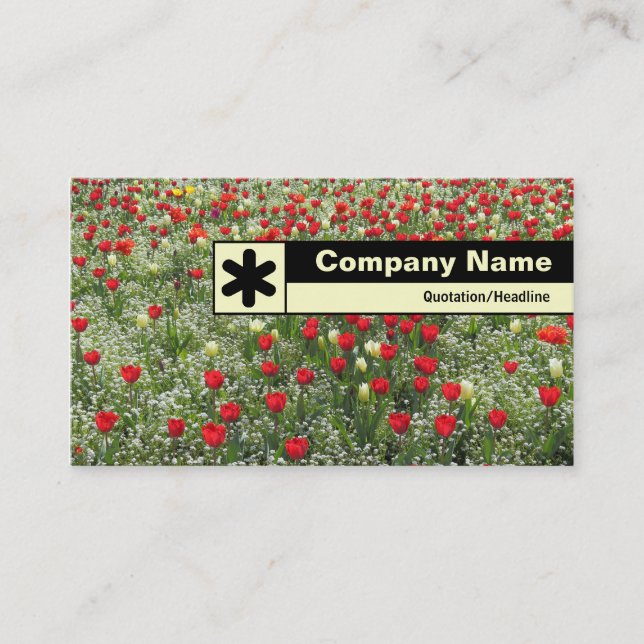 Edge Labelled - Bed of Tulips Business Card (Front)