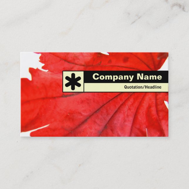 Edge Labelled - Japanese Maple Leaf Business Card (Front)