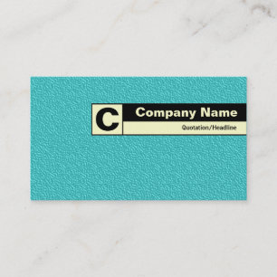 Edge Labelled Monogram - Aqua Embossed Tex Business Card