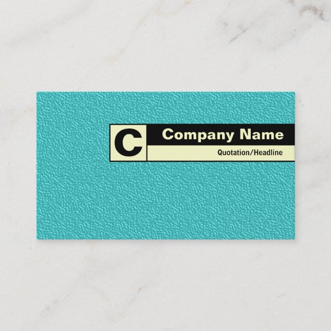 Edge Labelled Monogram - Aqua Embossed Tex Business Card (Front)