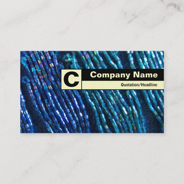 Edge Labelled Monogram - Bead Braids Business Card (Front)