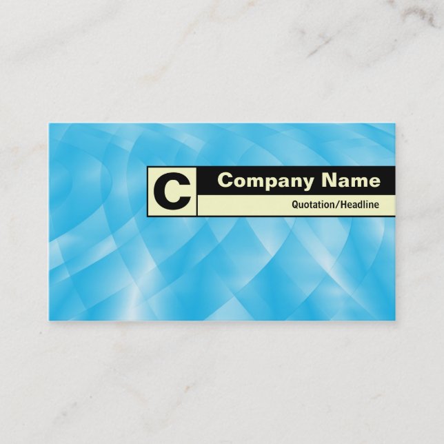 Edge Labelled Monogram - Blue Curves Business Card (Front)