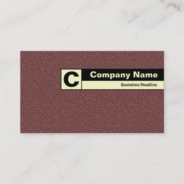 Edge Labelled Monogram - Brown Embossed Tex Business Card (Front)