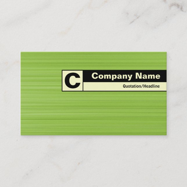 Edge Labelled Monogram - Brushed Green Business Card (Front)