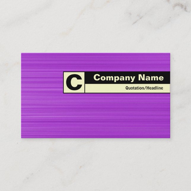 Edge Labelled Monogram - Brushed Purple Business Card (Front)