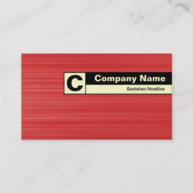 Edge Labelled Monogram - Brushed Red Business Card (Front)