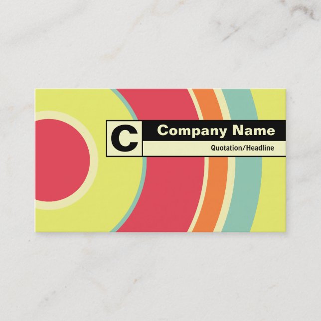 Edge Labelled Monogram - Colourful  Circle 01 Business Card (Front)