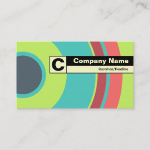 Edge Labelled Monogram - Colourful  Circle 04 Business Card