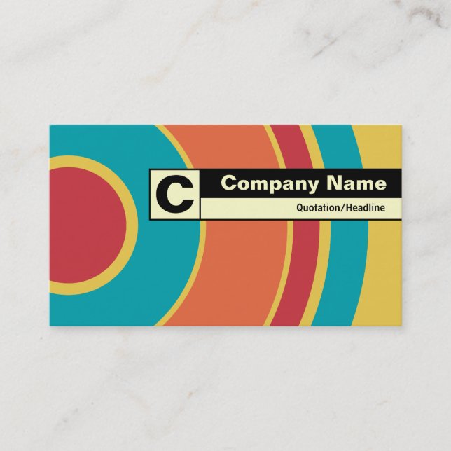 Edge Labelled Monogram - Colourful  Circle 05 Business Card (Front)