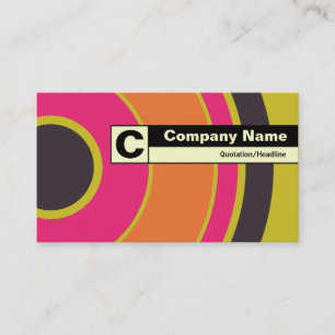 Edge Labelled Monogram - Colourful  Circle 06 Business Card