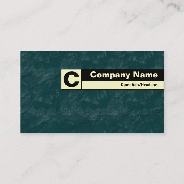 Edge Labelled Monogram - Dark Green Brushed Business Card (Front)
